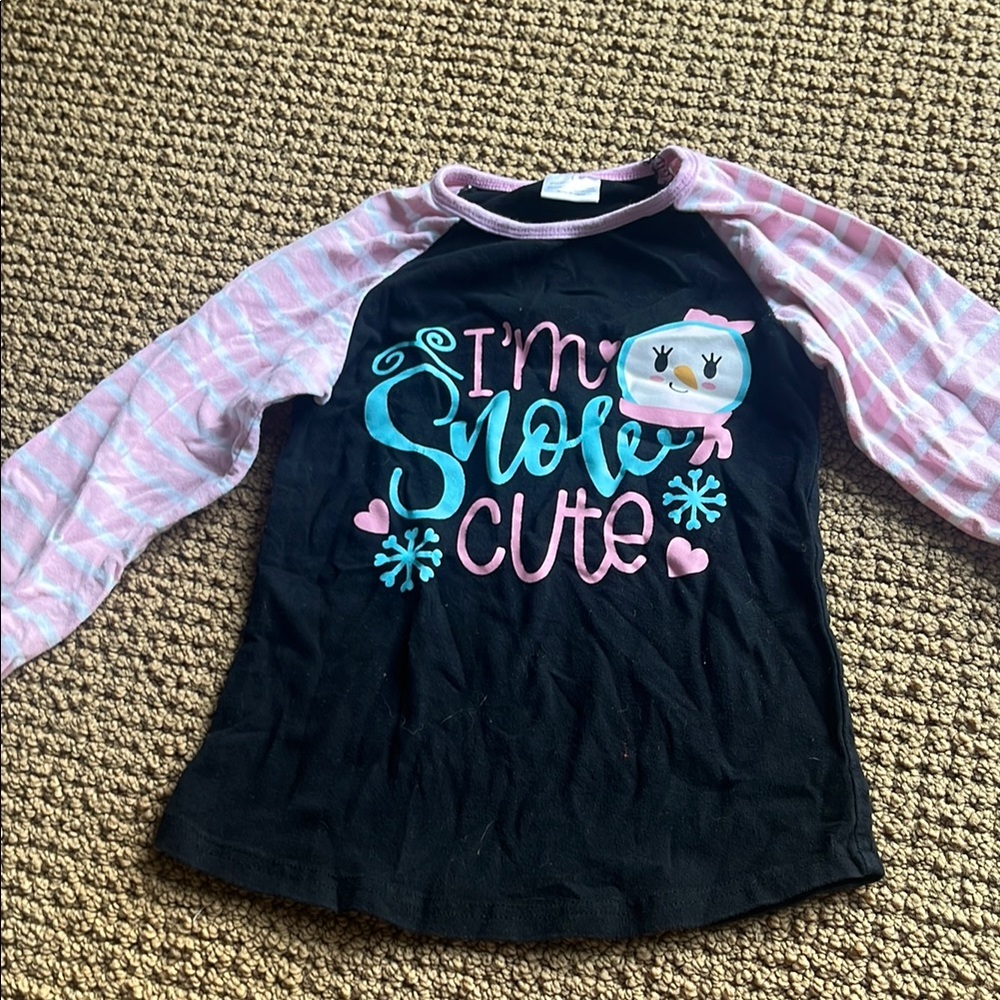 Kids Black and Pink Long Sleeve Shirt